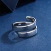 Klusterringar 925 stämpel silver guld färg ring för kvinnor tjej present mode ins enkel geometrisk smidig oregelbunden slingrande parti dagliga smycken