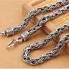 Catene 925 Sterling Silver Thai Rocker Rope Chain Collana da uomo Vintage Donna Hip Hop Fine Jewelry Collares Plata Para Mujer