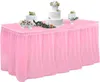 Jupe de Table jetable rectangulaire, nappe en plastique PE, couverture de Dessert de mariage, fournitures de décoration de fête d'anniversaire