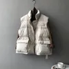 Gilet en duvet de coton pour femme, débardeur épais, ample, col debout, nouvelle Version coréenne, automne/hiver 2023