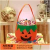 Present Wrap Gift Wrap Halloween Pumpkin Bat Candy Bag Non Woven Handbag Trick eller Treat Packaging Påsar Happy Ghost Festival Drop Delivery DHE7Q