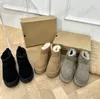 Designer clássico botas de neve das mulheres austrália ultra mini botas de pele tornozelo plataforma salto inverno sola grossa de lã deslizamento em sapatos