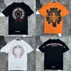 Été Hommes Classique t-shirts Marque Top T-shirts Ch Blanc Pull Court Casual Lettre En Relief Fer À Cheval Sanskrit Croix Motif Designers T-shirts Hip Hop T-shirts Whyf76