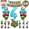 Ny 1SET Metalworker Pickcrafter Games Födelsedagsfestdekorationer Banner CakeTopper Filo Balloon för Kilds Baby Shower Supplies
