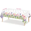 Nappe de table 137 274 cm nappe de tulipe jetable en plastique motif de fleurs couverture de décoration de salle à manger pour la fête des mères mariage