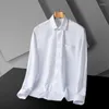 Koszulki męskie Koszule długie rękawy Moda Formal Classic Business Single Pocket Casual Slim Fit Tcheflable Non-Iron Top