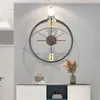 Настенные часы смотрят Nordic Style Light Luxury Minimalist No Punch Clock Living Room Домохозяйство творческая личность искусство