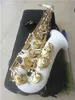 Top Brand New Sassofono contralto A-992 Chiave in oro bianco Sax Bocchino professionale Patch Pad Ance Bend Neck e custodia