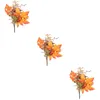 Flores decorativas maple squash estacas artificial galho haste outono decoração para casa falso berry ramo folhas ramos falsos