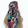 Pañuelos Durag Bufanda de seda Scarftop Headwraps para mujeres Vintage Four Seasons Hair Scarve 9090cm Hijab Foulard Bandana Femme Headscarf 230424
