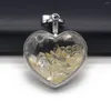 Charms Natural Stone 분쇄 심장 모양의 소원 펜던트 DIY 매력 보석 목걸이 커플을 사랑하는 액세서리