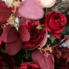 장식용 꽃 붉은 인공 건조 꽃 갈대 잎 식물 줄 DIY 웨딩 도로 리드 배경 아치 장식 벽 파티 공예