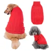Dog Apparel Pet supplies dog clothing solid color twisted high collar pet sweater autumn and winter