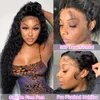 Глубокая волна 360 парики спереди Парики из натуральных волос для чернокожих женщин 360 Полные парики шнурка предварительно выщипанные, глубокие вьющиеся фронтальные парики Натуральная линия волос 130% плотность