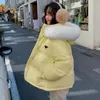 Designer mulheres jaqueta prd parkas moda solta espessada curta raposa grande gola de pele pato branco para baixo casacos casacos ao ar livre com capuz designer jaqueta