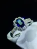 Clusterringen Fijne sieraden Saffierring Natuurlijk 0.86ct Blue Gemstone Pure 18 K Goud voor vrouwelijke diamanten