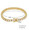 3mm 4mm 5mm 7Quot 8Quot 9Quot Silver Gold Rosegold 5A Cubic Zirconia Iced Braclets Bling Chain Hiphop Tennis ankletbracelet5671714