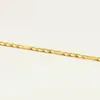 Correntes MXGXFAM (50 cm x 4 mm) Colares de corrente Figaro 3: 1 para homens 24 K jóias de moda de cor de ouro puro xp estilo europeu
