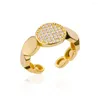 Anéis de cluster simples oval emenda aberto anel para mulheres geométrica zircão charme dedo ajustável festa jóias acessórios amigo presente