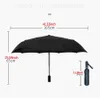 Paraplyer Strong Automatic Paraply Waterproof Windproof Parasol Bussiness Man Folding Rain 10 and 8 Ribs 231123