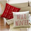 Coussin / oreiller décoratif oreiller rouge oreillers de Noël doux ERS pour salon canapé canapé jeter taie d'oreiller décorative lit couleur chaude Dhzsg