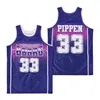 Central Arkansas Bears Jerseys College Basketball Scottie Pippen 33 Université Moive HipHop Respirant Équipe Marine Bleu Violet Pur Coton Sport Hommes Rétro Uniforme