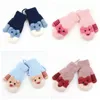 Children's Finger Gloves 0-3 Years Cartoon Mittens With Fur Child Warm Gloves Kids Autumn Knitted Gloves Cute Winter Gloves For Boy and Girls 231124