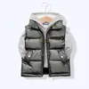 Gilet enfants gilet à capuche pour garçon vêtements d'extérieur chauds enfants manteau brillant bébé fille veste sans manches hiver vers le bas rembourré imperméable 231123