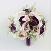 Guirnaldas De Flores Decorativas Ramos Románticos Púrpuras Europeos Hechos A Mano Boda Novia Dama De Honor Decoración Holding Bouquet Studio S