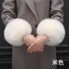 5本の指の手袋Qearlstar超柔らかい冬女性リストメスリストカフスリーブアクセサリーFaux Fox Fur Elastic Arm Warmer Bracelet YT32 231123