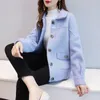 Women's Knits 2023 Women Fashion Imitation Mink Velvet Cardigan Female Single Breasted Knitted Sweater Coat Autumn Long Sleeve Outerwear