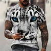 Herren T-Shirts Tiger Print T-Shirt Sommer Atmungsaktive Freizeitkleidung Herren Trend Persönlichkeit Top Schnell trocknend Straße Kurzarm