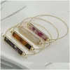 バングルナチュラルクリスタルカフカフバングルブレスレット女性のためのMticolor Healing Gemstone Bracelet Fashion Jewelry Drop Delivery Jewelry Bracel Dhnk8