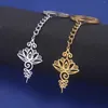 Keychains Sipuris Lotus Flower Keychain med Chian rostfritt stål gotiska vintage Witchcraft Amulet Pendants Keyrings smycken Kvinnor gåvor