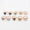 Pierścionki ślubne Crystal 10 mm Ball Bead Regulowane Akcesoria pierścienia Rose Goldplated Reiki Charms Jewelry