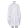 Casual Dresses Long Sleeve Shirt Dress Women Mini Loose Waist Y2k Spring White Summer 2023 Maxi Boho Vacation Sexy Vestidos