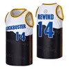 Filme 14 85 Rebobinar Jersey Basketball Video Blockbuster Blockbuster Uniforme Retro College Pullover respirável Hiphop vintage para fãs de esportes aposentados