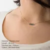 Pendant Necklaces Visunion 316L Stainless Steel Necklace Trendy Rectangle Sliver Grey Crystal Gold Chain For Women Jewelry Gifts