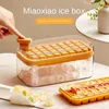 Lce Cube Mold Household Refrigerator Ice Box Homemade Ice Tray Food Grade Pressed Ice Cream Tools Frozen Ice Cube One Key To De-Icing