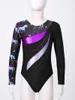 Stadiumkleding Meisjes Ballet Gymnastiek Maillots Dansbodysuit Lange mouw Print Schaatsen Jumpsuit Kinderen Teamwear Training Competitiekostuum