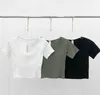 T-shirty damskie Topy Tees Designer Dres Kobiety Odzież do jogi Duży dekolt w serek Fitness sportowy Obcisły krótki rękaw Nude Oddychające szorty T-shirt