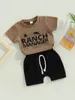 Set di abbigliamento Western Baby Boy Summer Clothes T-shirt manica corta stampa mucca Top pantaloncini elastici in vita Set 2 pezzi abiti da cowboy