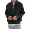 Herrtröjor män tröja snygga stickade lapel design mjuk varm mellanslängd casual pullover för hösten/vinterklassikern