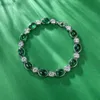 2023 Nieuwe Sier True Green 6*8 Jade Chalcedoon Armband Dagelijks Volledige Diamant Mode Klassieke Sieraden Dames Prachtige