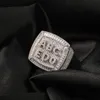 Wedding Rings Hip Hop Big Square DIY Custom Letter Name Men's Ring Famous Brand Full Iced Out Micro Pave CZ Punk Rap Personalized Jewelry 231124