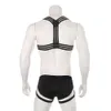 Men S SEXY CLUB NATTEWEAR EROTIC NECK BODY SEBLE FLIRT FETISSKOSUME VETLOK HÅLAD ut Halter med benband Briper Set