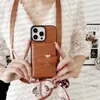 For iPhone 15 Pro Cases Card Holders Crossbody Phone Case Designer iPhone case Apple 14 Pro Max 13 Pro 12 15 Plus Case Luxury Handbag Mobile Cover Scarf Chain Lanyard