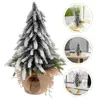 Christmas Decorations Table Tree Tabletop Snow Covered Xmas Miniature Desktop Centerpiece ( As Fake