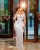 Mermaid Wedding Exquisite Dresses Long Sleeves V Neck Appliques Sequins 3D Diamonds Lace Train Folds Beaded Floor Length Bridal Gowns Custom Made Abiti Da Sposa