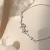 Link Bracelets Korean Fashion Chain Crystal Flower Charm Bracelet Bangle For Women Wedding Jewelry Hypoallergenic Pulseras Mujer